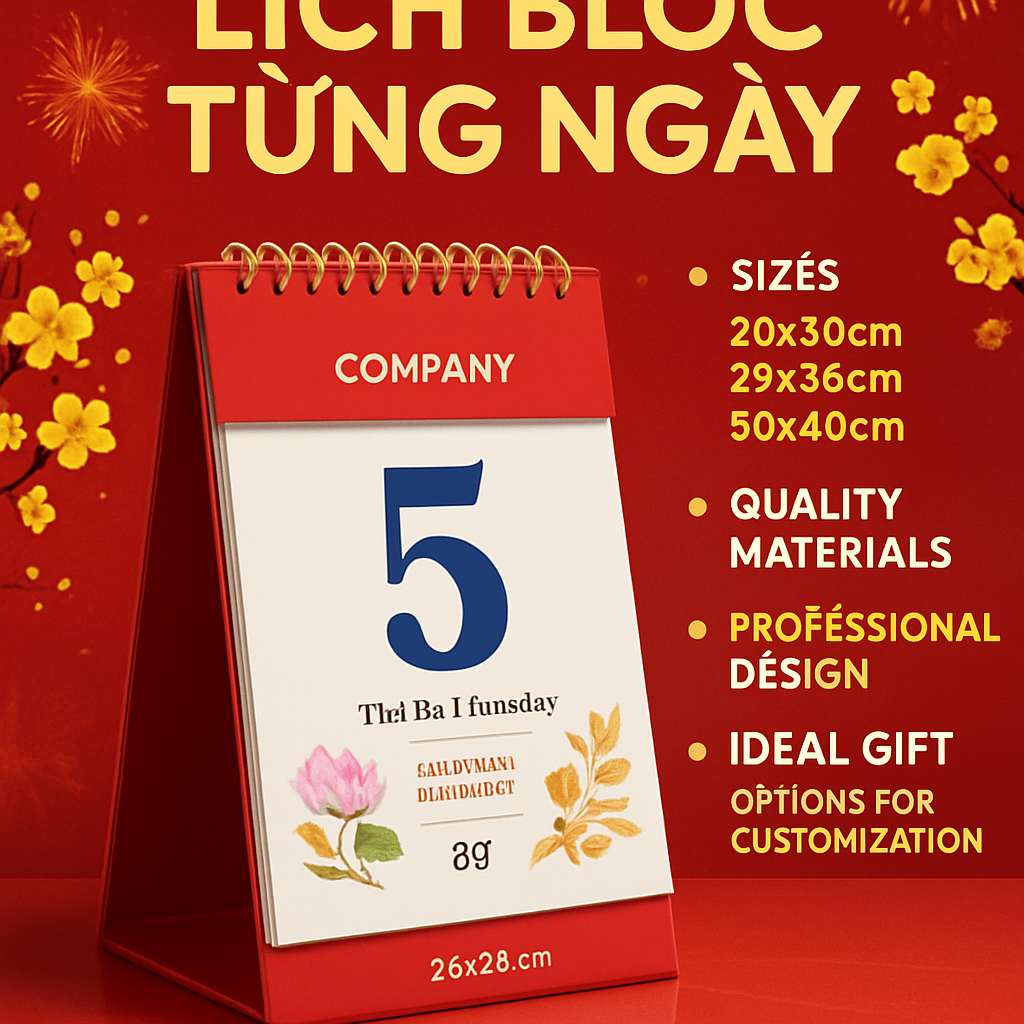 In Lịch Bloc Xé Từng Ngày – Quà Tặng Thương Hiệu