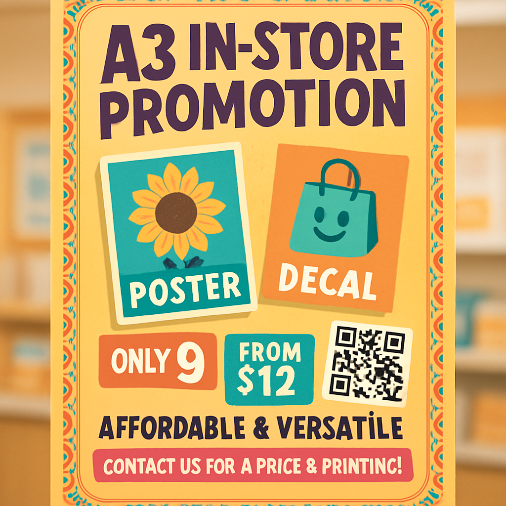In Poster A3 Treo Quảng Cáo Trong Cửa Hàng
