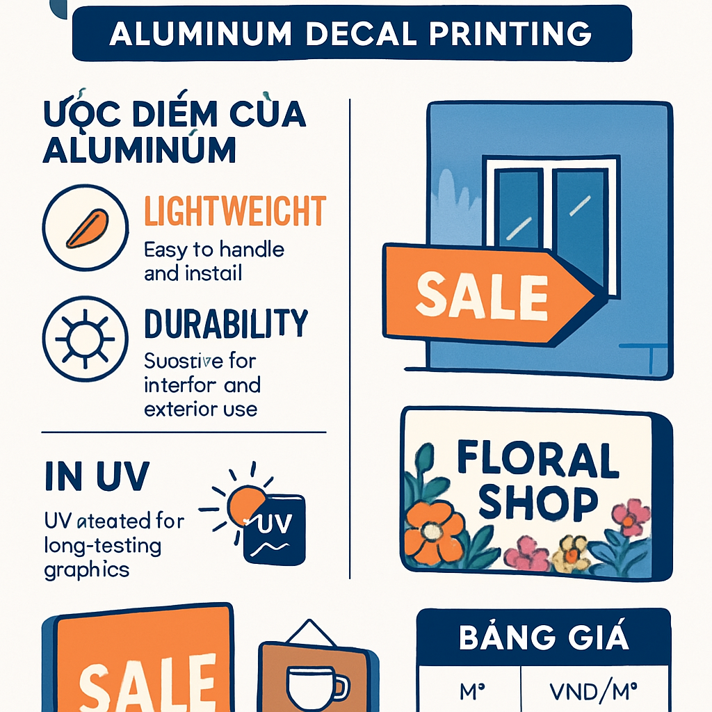 In Decal Alu-Nhôm: Bảng Hiệu Nhẹ, Bền, Giá Tốt
