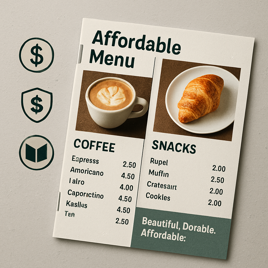 Đóng Kim Cho Menu Nhỏ, Chi Phí Thấp