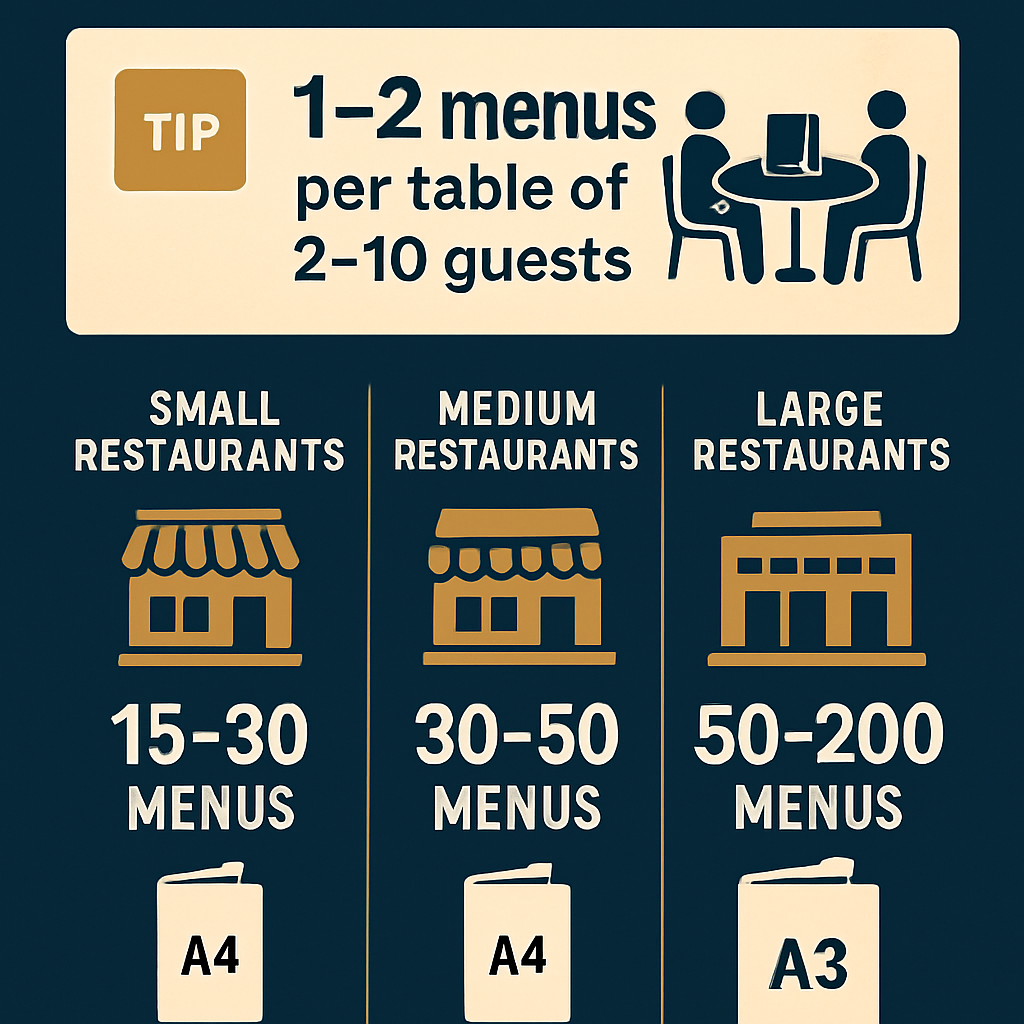 Số lượng menu tối ưu cho nhà hàng