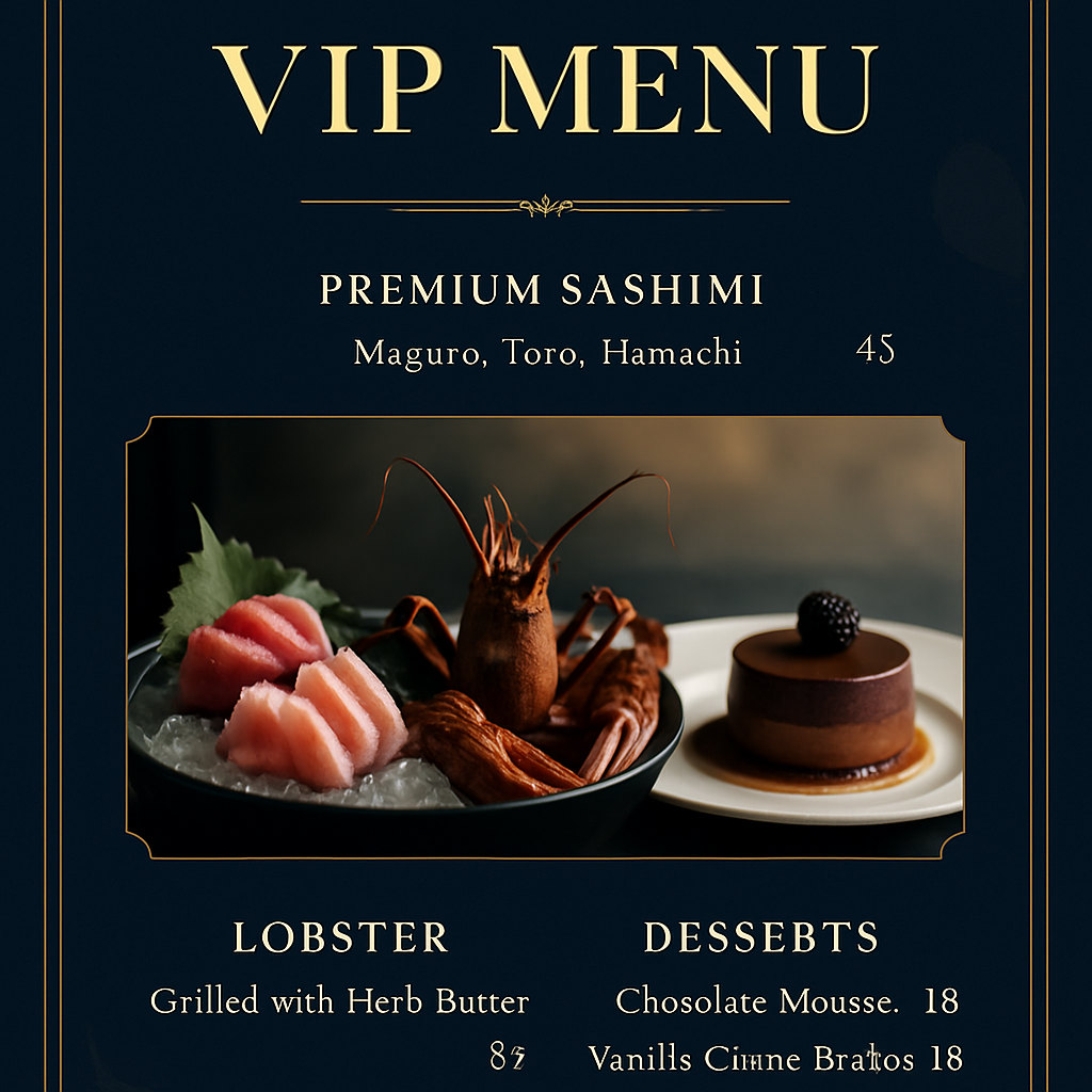 Có Nên Làm Menu VIP Nhà Hàng Cao Cấp?