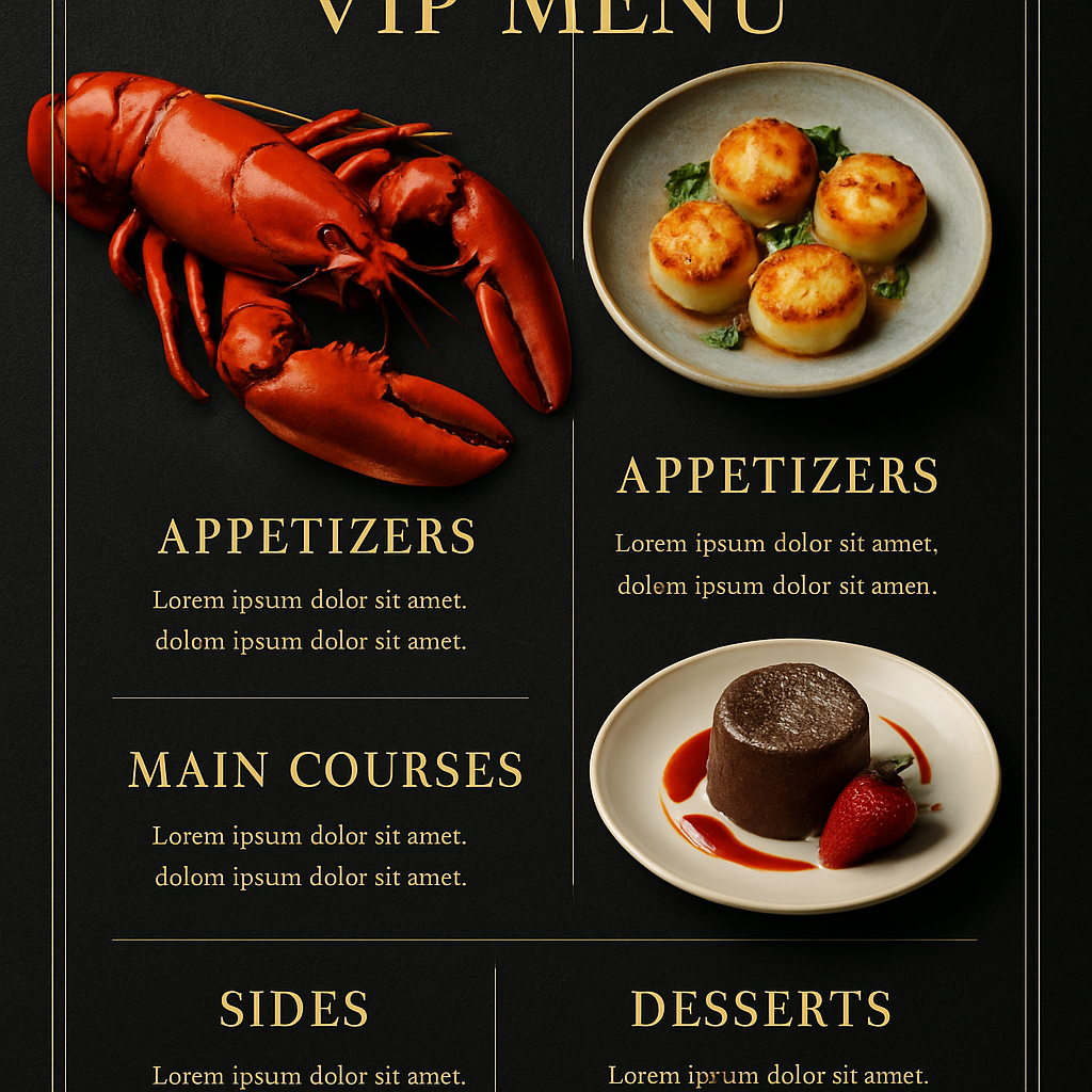 Bí quyết thiết kế Menu VIP Sang Trọng