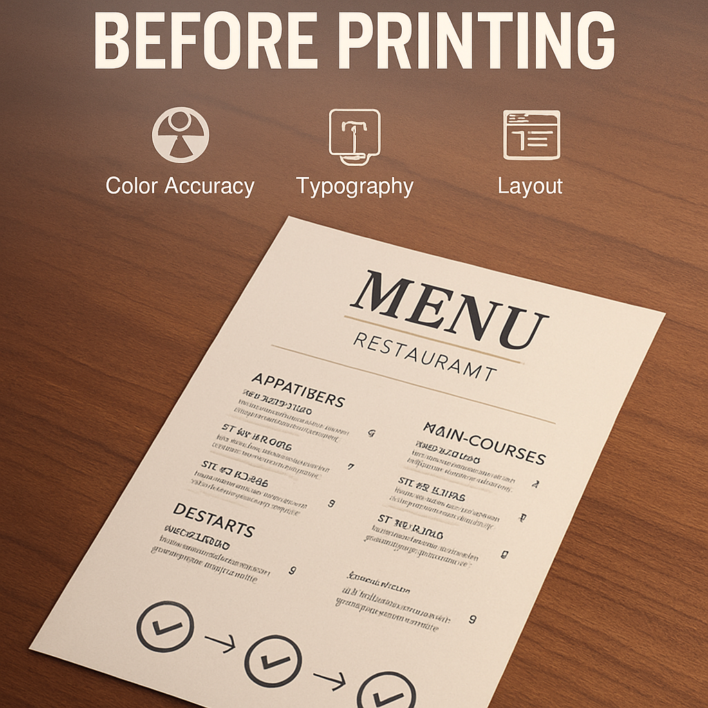 Duyệt Thiết Kế Trước Khi In Menu