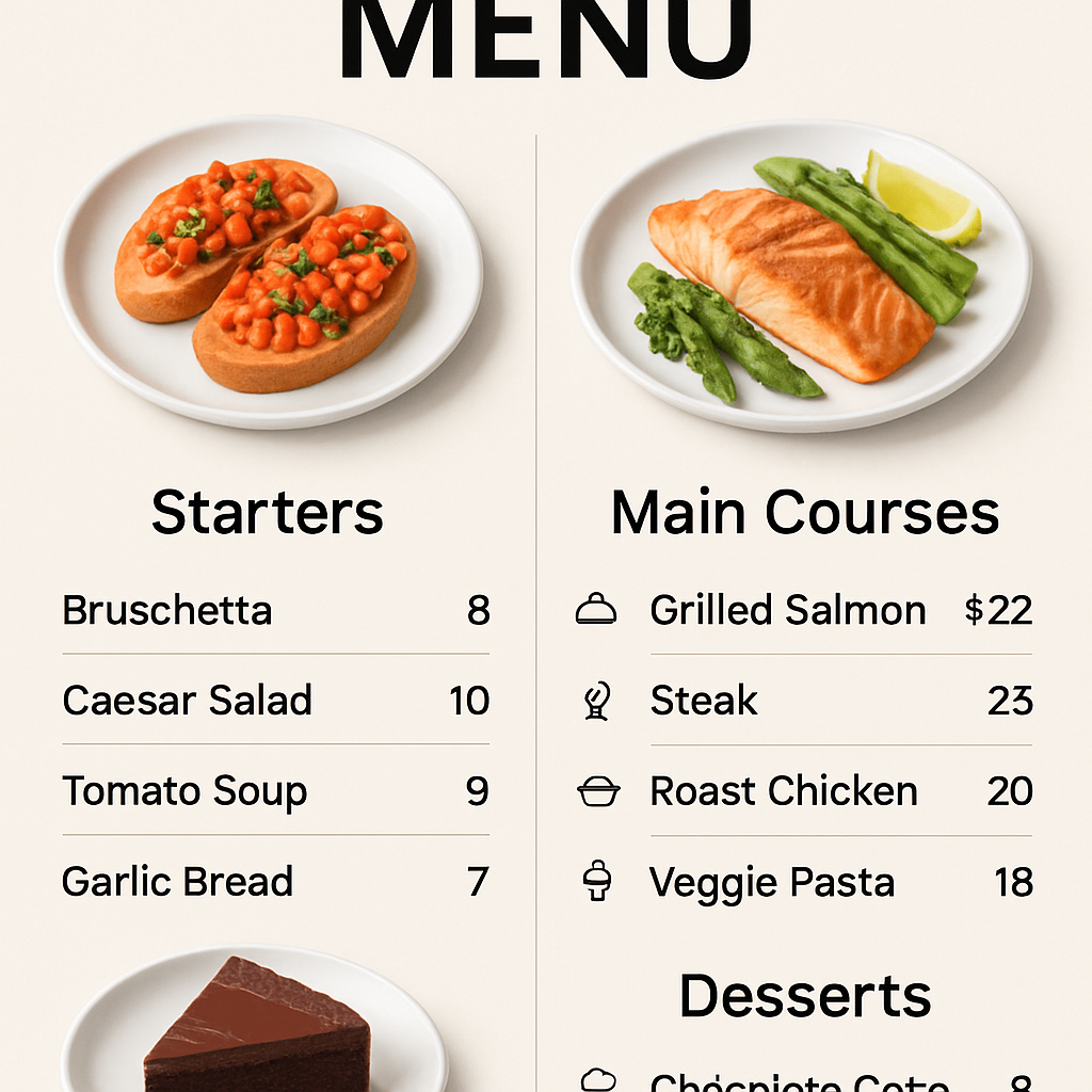 Menu Đẹp Hay Dễ Đọc: Nên Ưu Tiên?